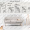 Size Chart Preview, Printable wall art size chart cheat sheet for perfect home decor sizing